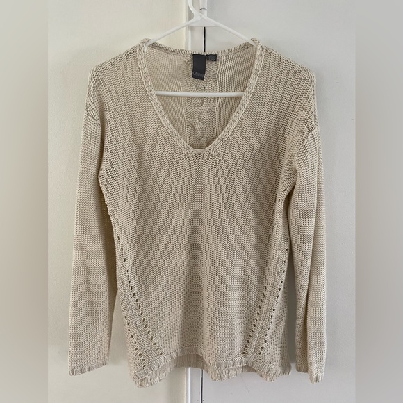 Quinn Cafe Au Lait Sweater with Braid Detail- Small - Picture 1 of 5